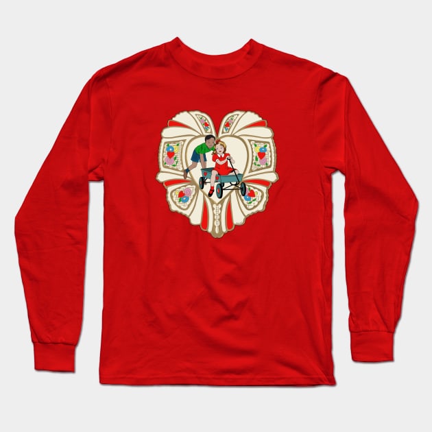 Vintage Children Valentine Heart Long Sleeve T-Shirt by The Rochellean